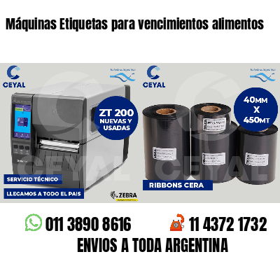 Máquinas Etiquetas para vencimientos alimentos