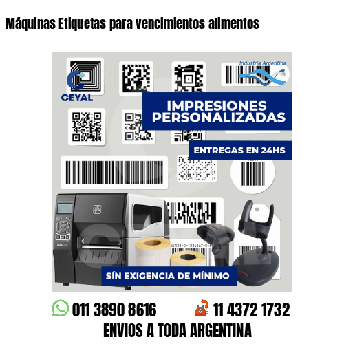 Máquinas Etiquetas para vencimientos alimentos