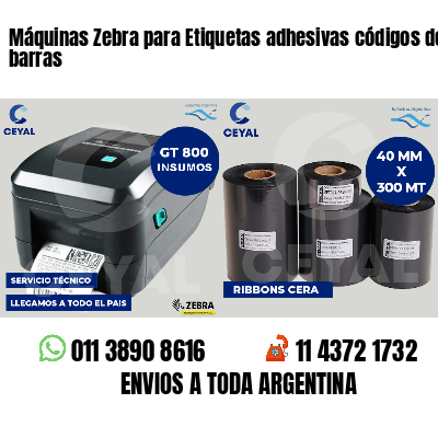 Máquinas Zebra para Etiquetas adhesivas códigos de barras
