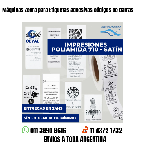 Máquinas Zebra para Etiquetas adhesivas códigos de barras