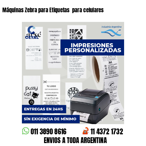 Máquinas Zebra para Etiquetas  para celulares 