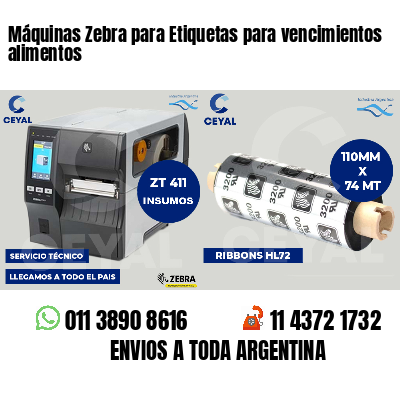 Máquinas Zebra para Etiquetas para vencimientos alimentos