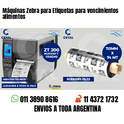 Máquinas Zebra para Etiquetas para vencimientos alimentos