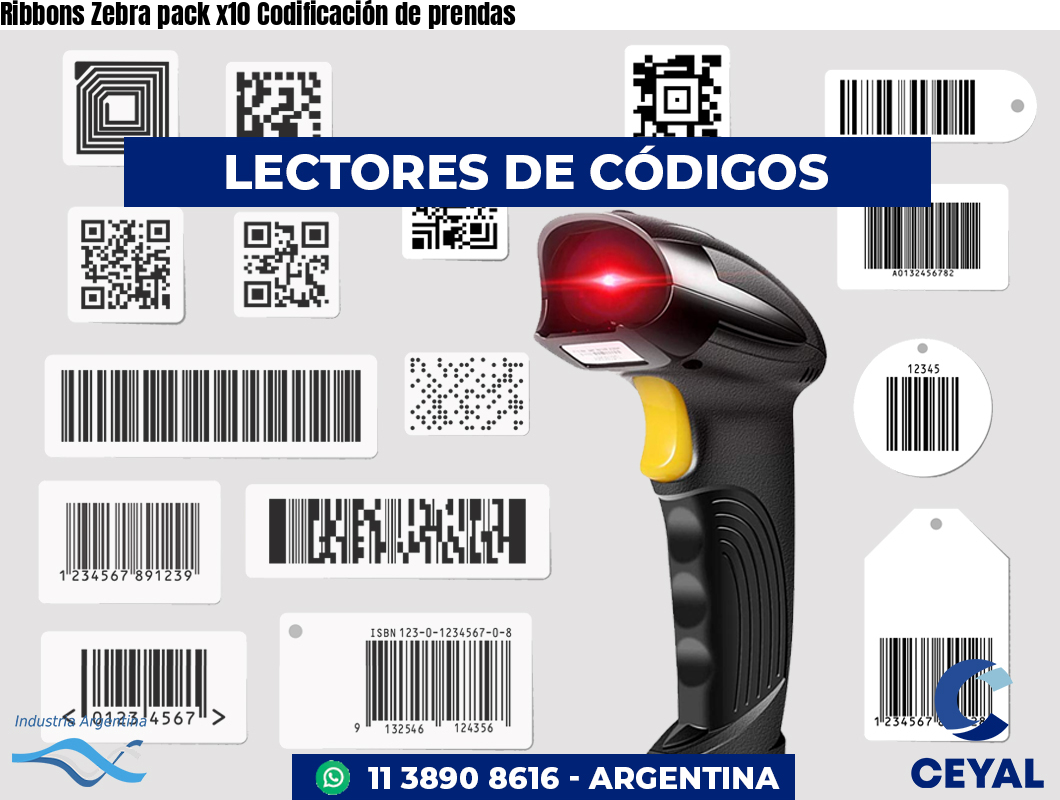Ribbons Zebra pack x10 Codificación de prendas