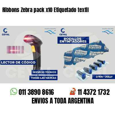 Ribbons Zebra pack x10 Etiquetado textil