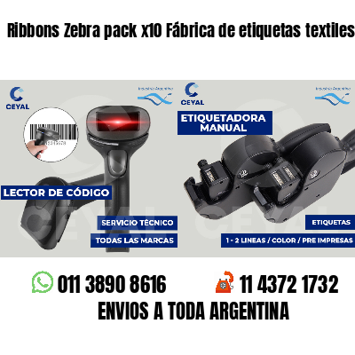 Ribbons Zebra pack x10 Fábrica de etiquetas textiles