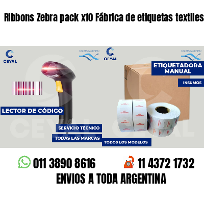 Ribbons Zebra pack x10 Fábrica de etiquetas textiles