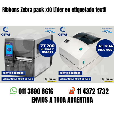 Ribbons Zebra pack x10 Líder en etiquetado textil