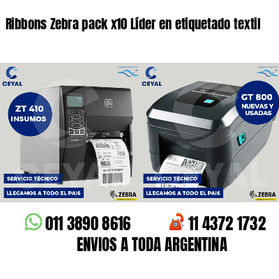 Ribbons Zebra pack x10 Líder en etiquetado textil