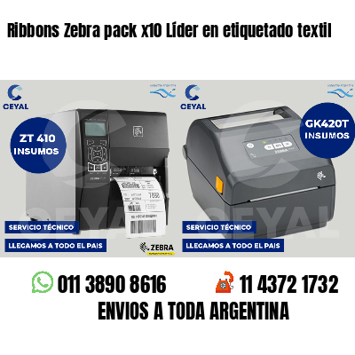 Ribbons Zebra pack x10 Líder en etiquetado textil