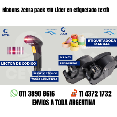 Ribbons Zebra pack x10 Líder en etiquetado textil