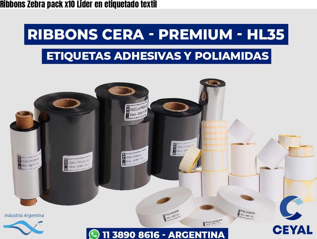 Ribbons Zebra pack x10 Líder en etiquetado textil