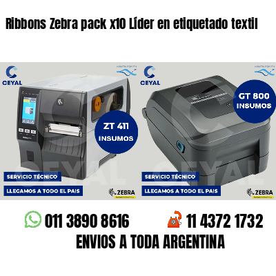 Ribbons Zebra pack x10 Líder en etiquetado textil