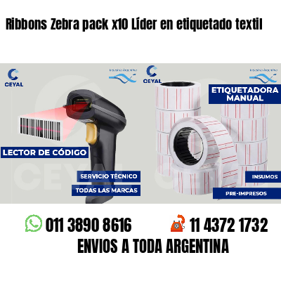 Ribbons Zebra pack x10 Líder en etiquetado textil