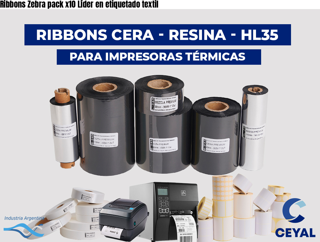 Ribbons Zebra pack x10 Líder en etiquetado textil