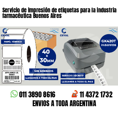 Servicio de impresión de etiquetas para la industria farmacéutica Buenos Aires