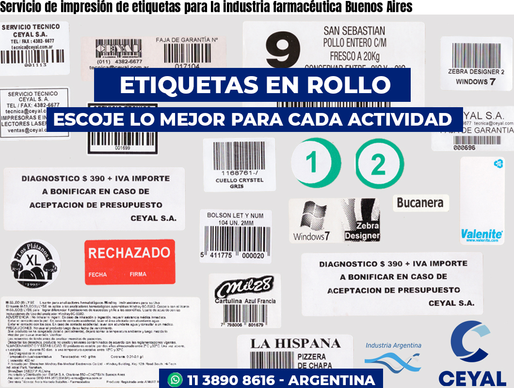 Servicio de impresión de etiquetas para la industria farmacéutica Buenos Aires