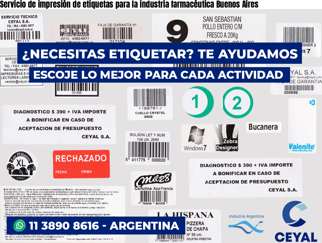 Servicio de impresión de etiquetas para la industria farmacéutica Buenos Aires
