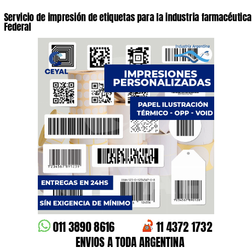 Servicio de impresión de etiquetas para la industria farmacéutica Capital Federal