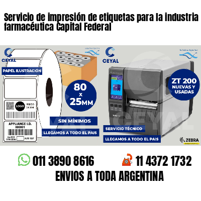 Servicio de impresión de etiquetas para la industria farmacéutica Capital Federal