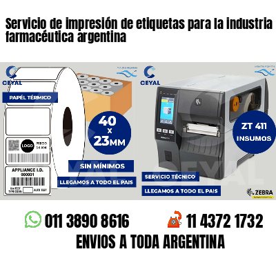 Servicio de impresión de etiquetas para la industria farmacéutica argentina