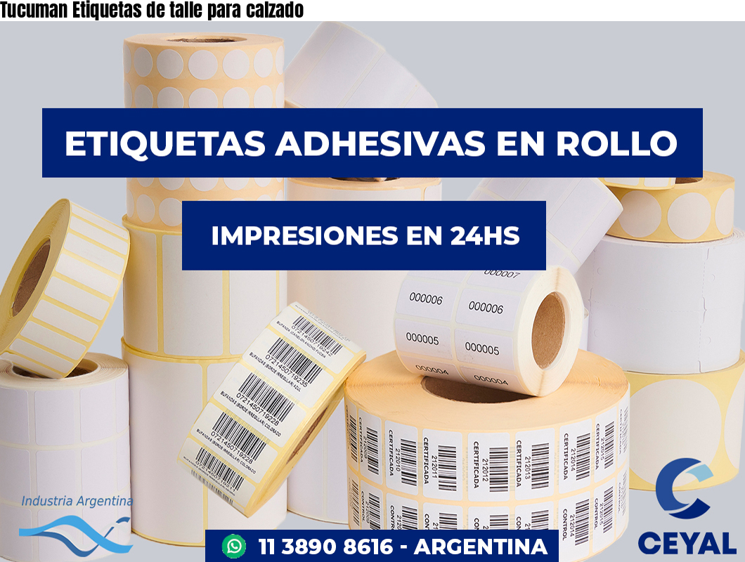 Tucuman Etiquetas de talle para calzado