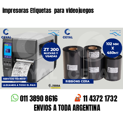impresoras Etiquetas  para videojuegos