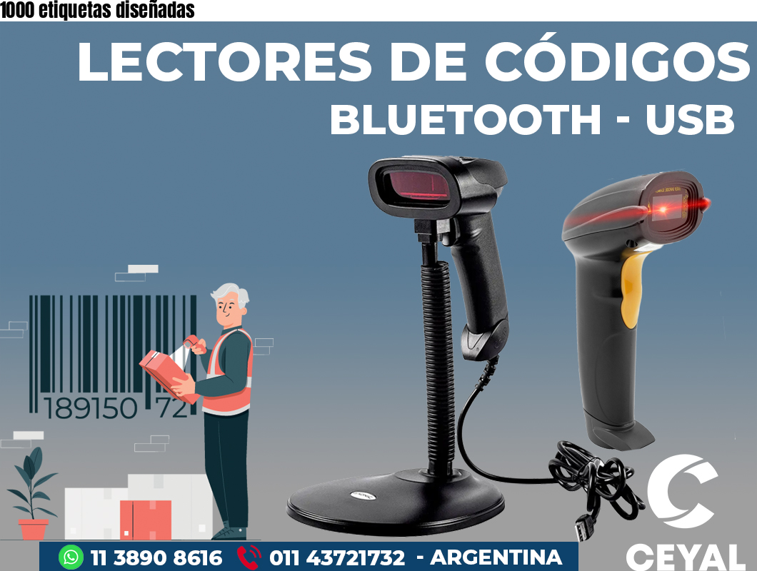 1000 etiquetas diseñadas