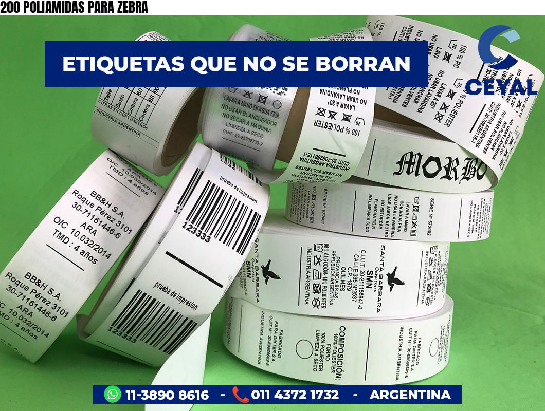 200 POLIAMIDAS PARA ZEBRA