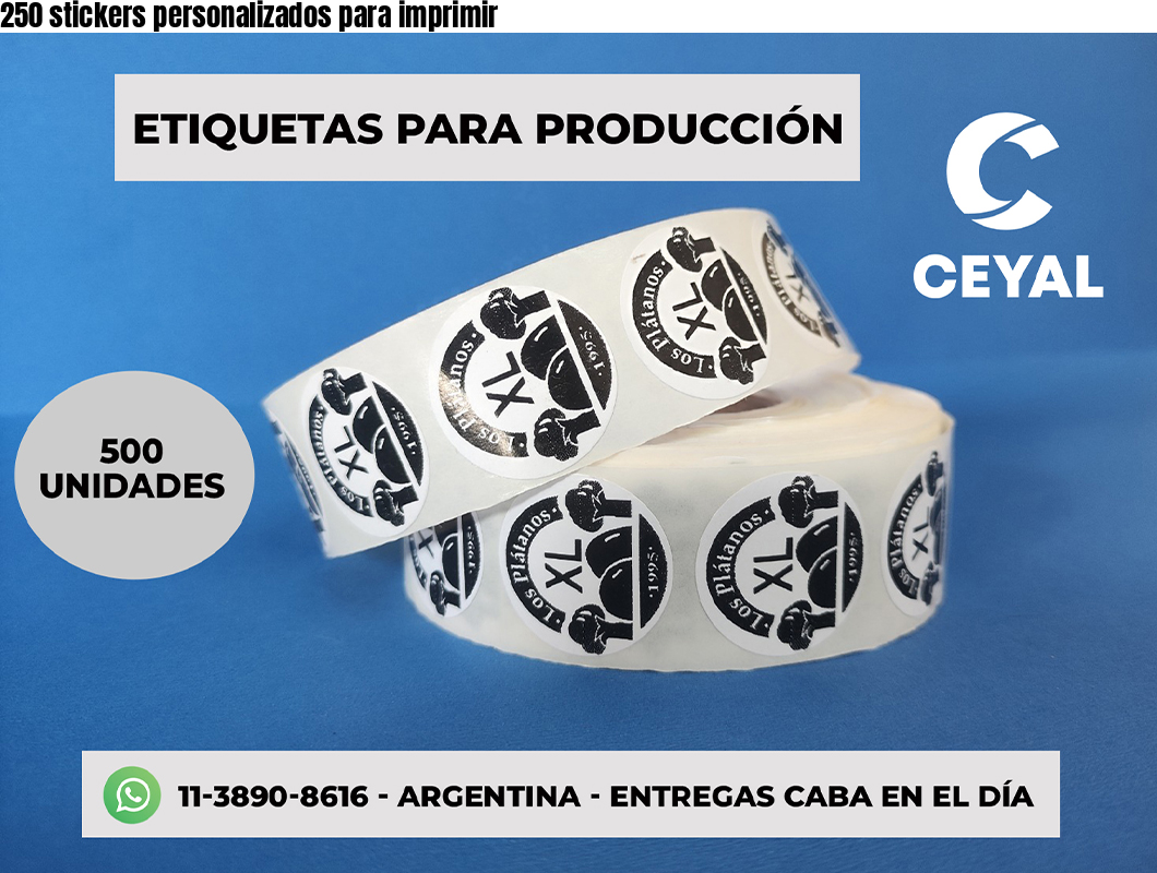 250 stickers personalizados para imprimir