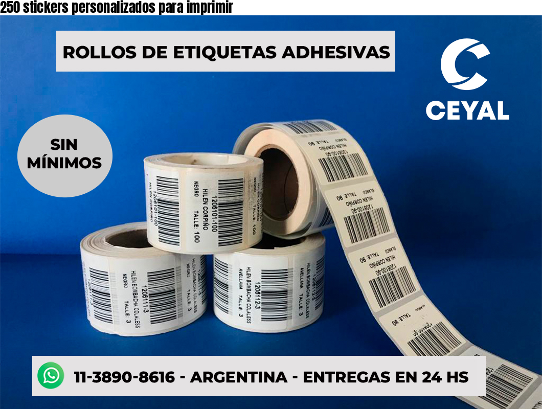 250 stickers personalizados para imprimir