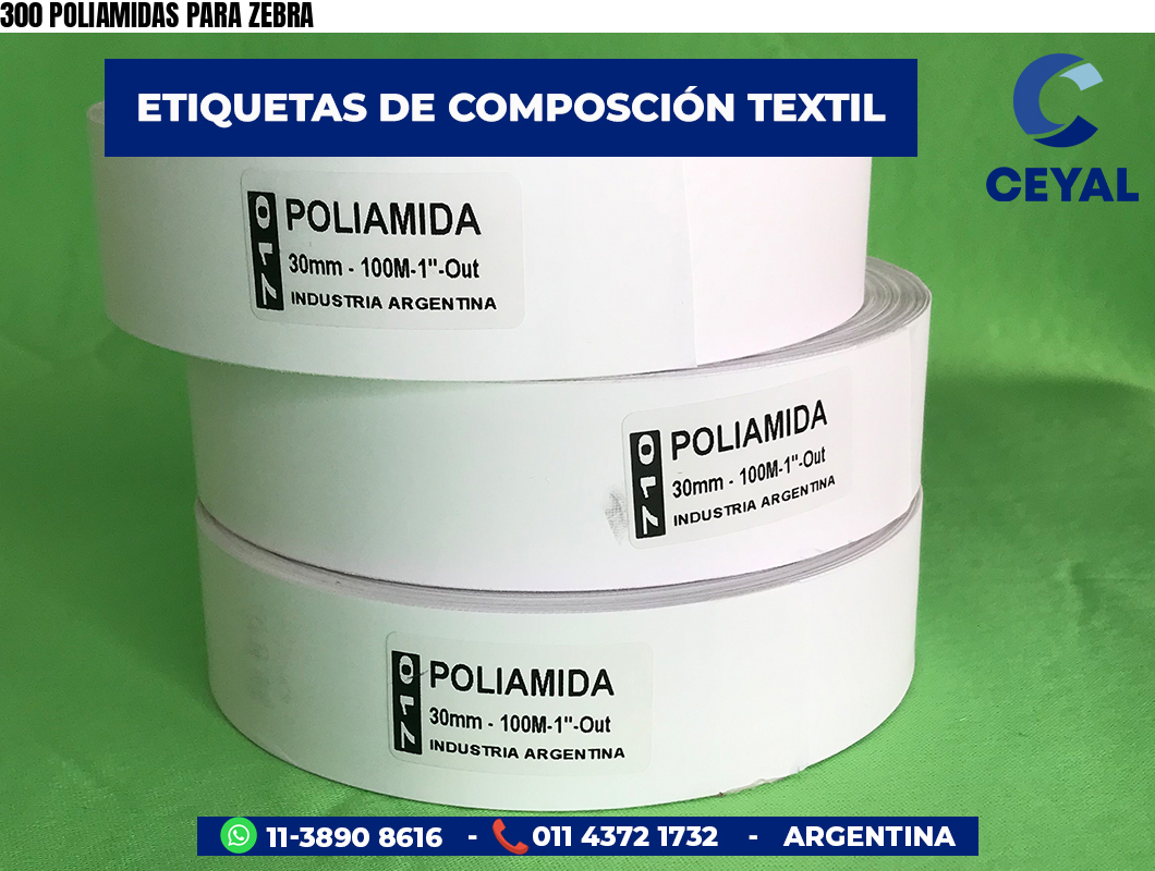 300 POLIAMIDAS PARA ZEBRA