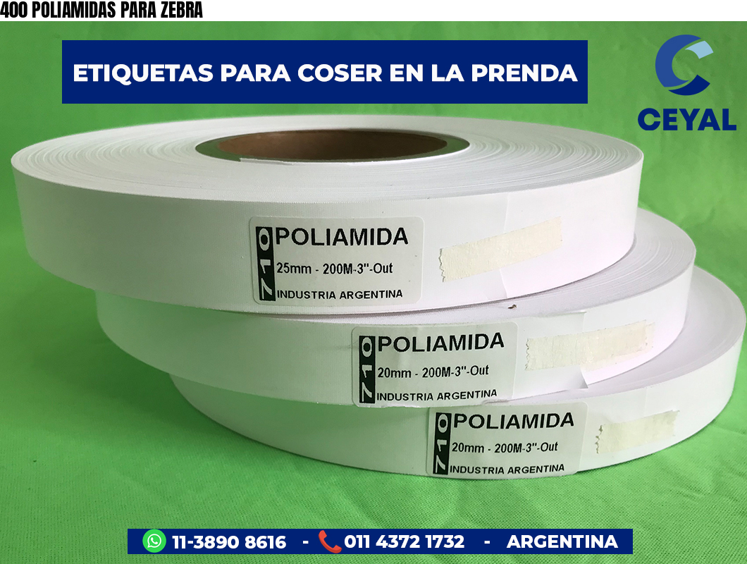 400 POLIAMIDAS PARA ZEBRA