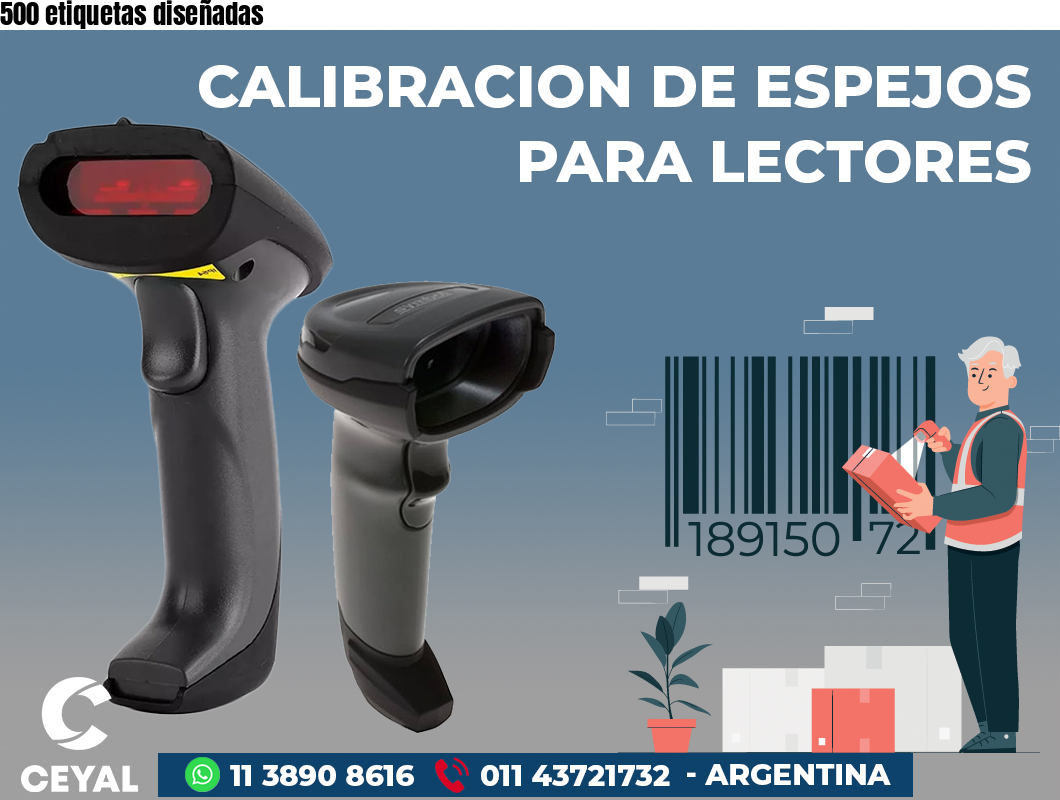 500 etiquetas diseñadas