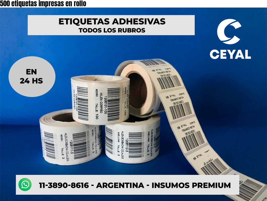 500 etiquetas impresas en rollo