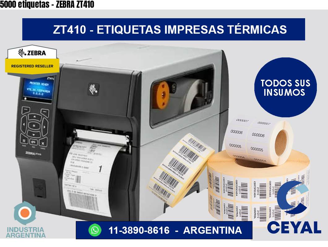 5000 etiquetas – ZEBRA ZT410