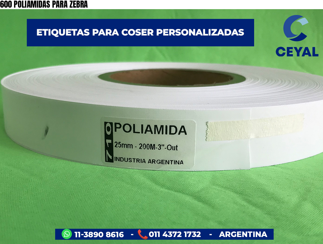 600 POLIAMIDAS PARA ZEBRA