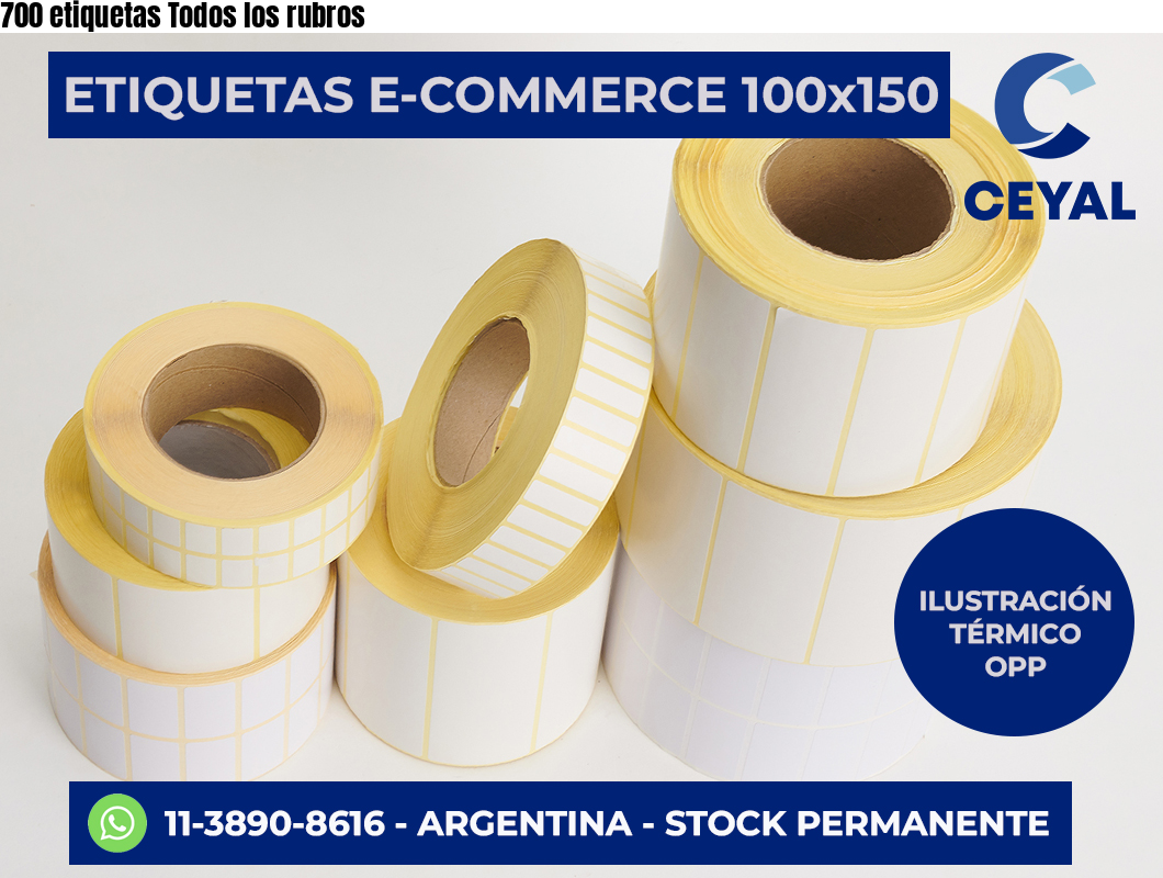 700 etiquetas Todos los rubros