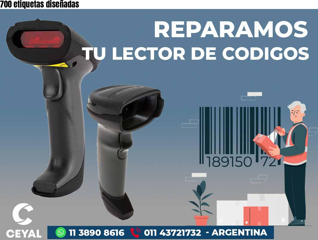 700 etiquetas diseñadas
