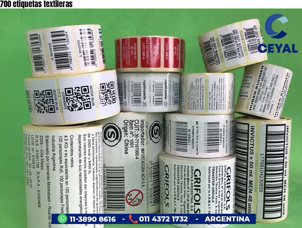 700 etiquetas textileras