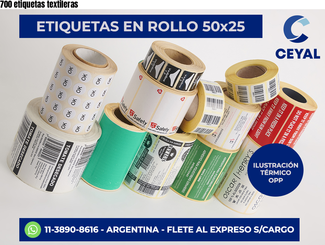 700 etiquetas textileras