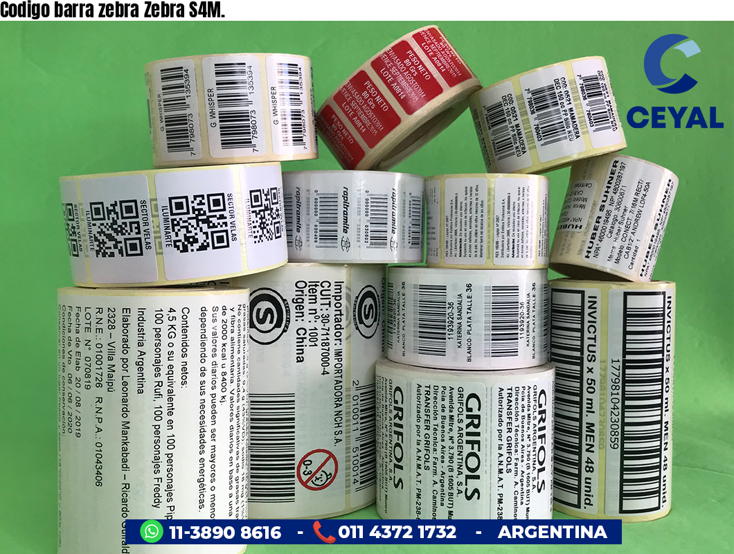 Codigo barra zebra Zebra S4M.