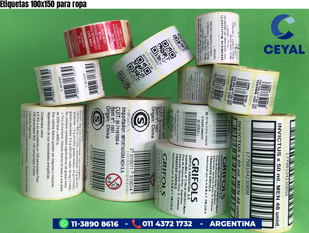 Etiquetas 100x150 para ropa