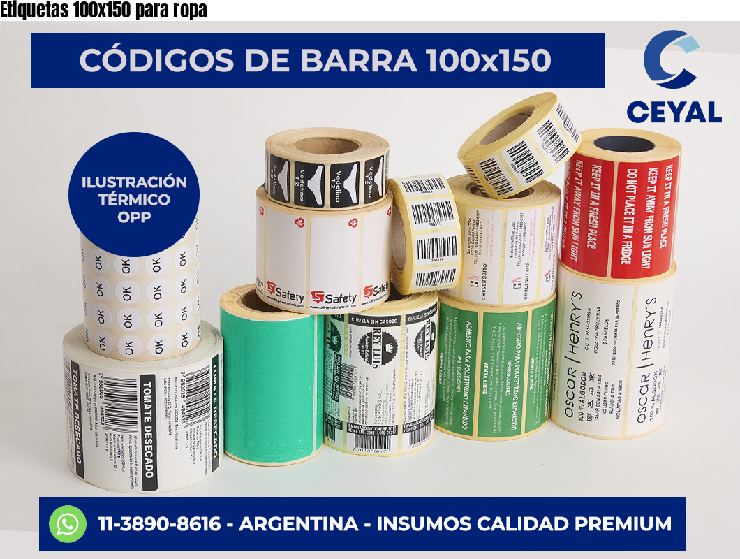 Etiquetas 100×150 para ropa