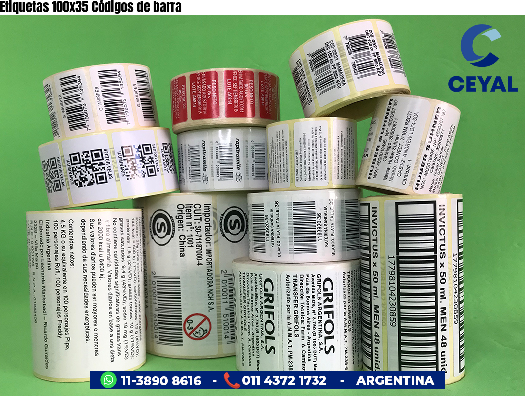 Etiquetas 100x35 Códigos de barra