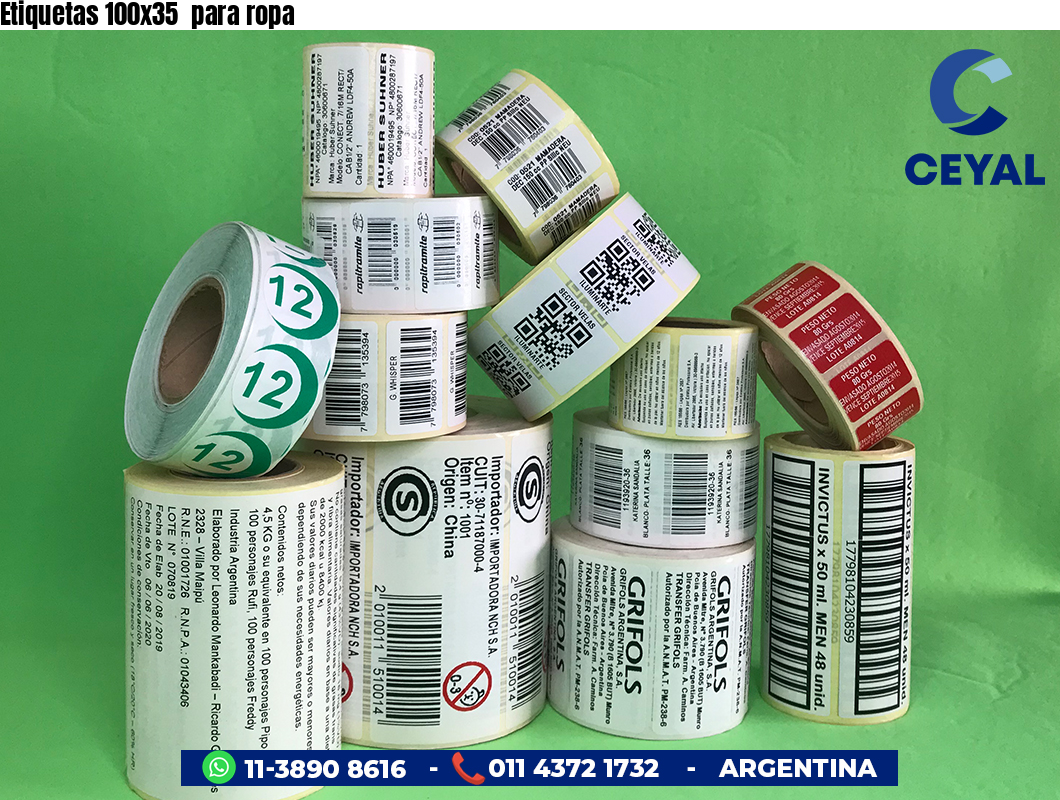 Etiquetas 100x35  para ropa