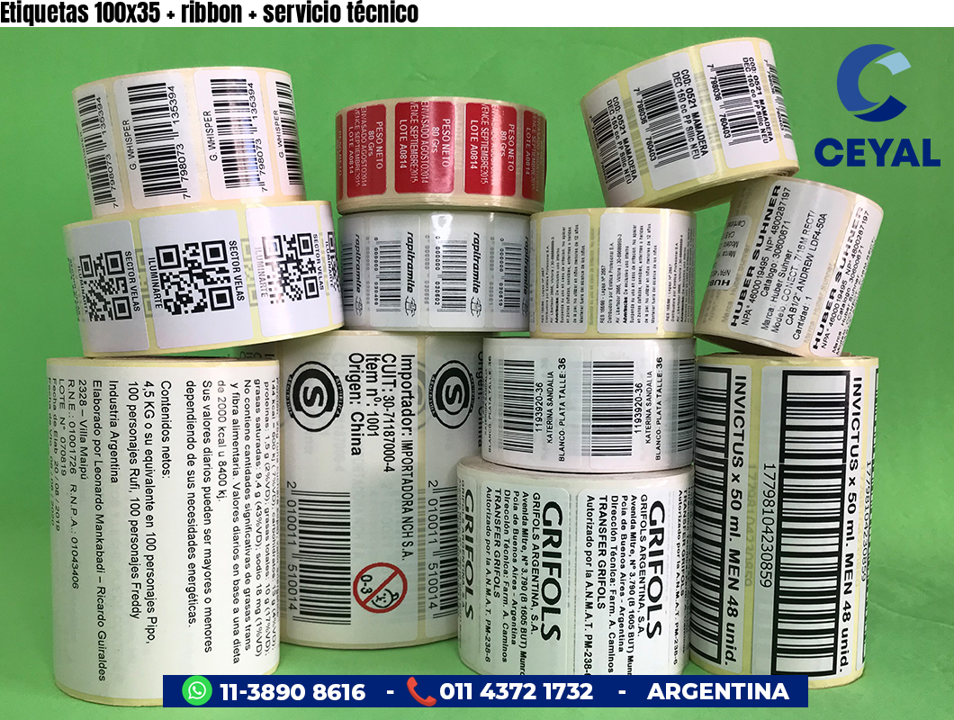 Etiquetas 100x35   ribbon   servicio técnico