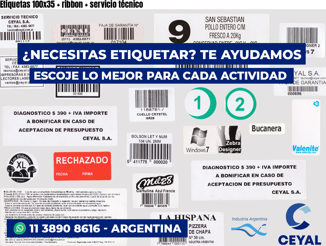 Etiquetas 100x35   ribbon   servicio técnico