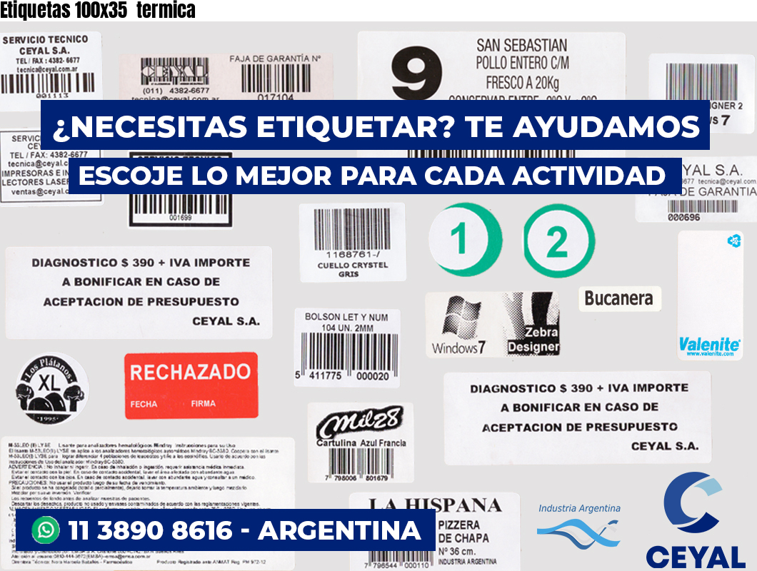 Etiquetas 100x35  termica
