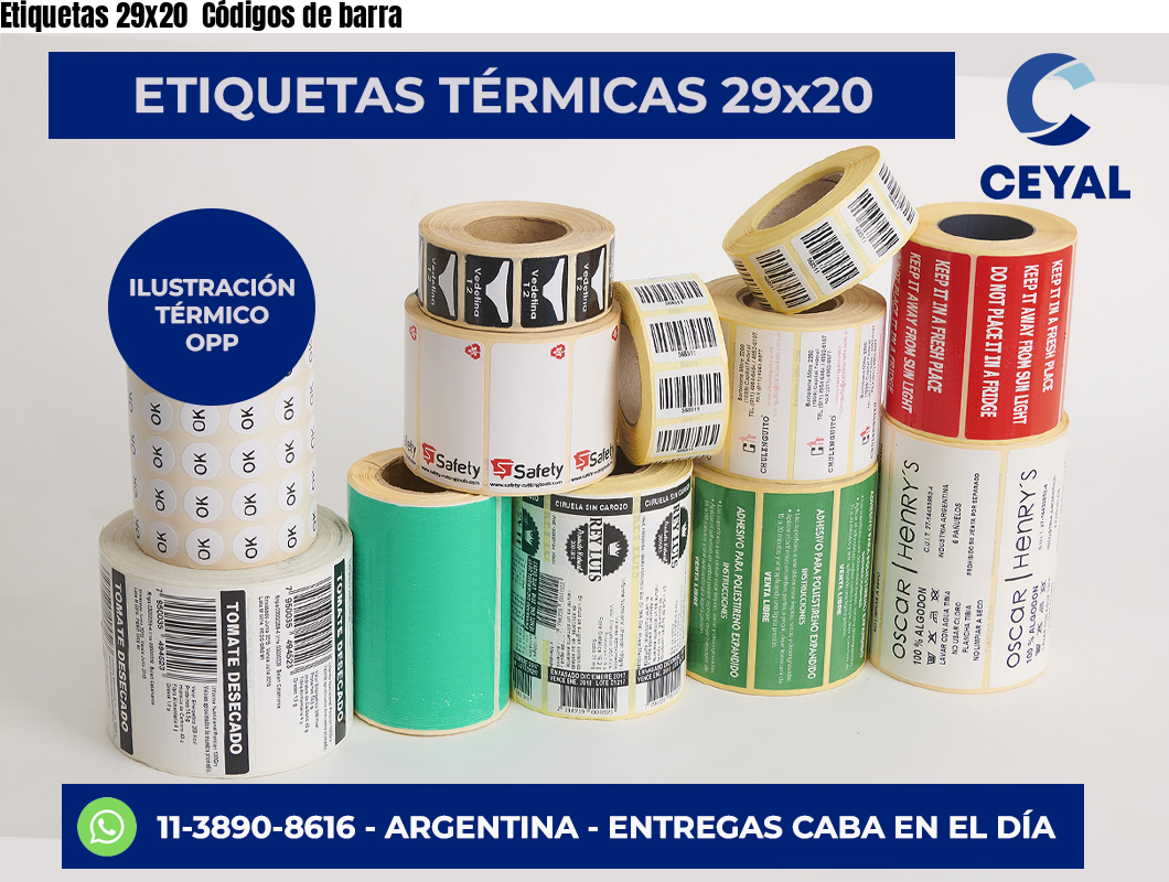 Etiquetas 29×20  Códigos de barra